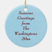 かわいいお祝いのお母さん及びベビーのキリンのオーナメント セラミックオーナメント (裏面)