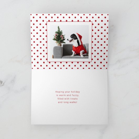 かわいいお祝いのメリークリスマスのタイポグラフィ|の写真 カード (内部)