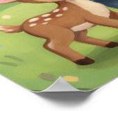 かわいいお祝いの森の動物の子供用壁アート ポスター (角)