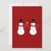 かわいいお祝いの雪だるまのクリスマスのパーティの招待状 招待状 (裏面)