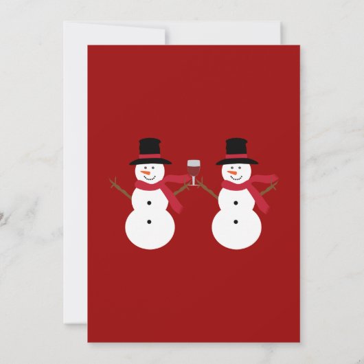 かわいいお祝いの雪だるまのクリスマスのパーティの招待状 招待状 (裏面)