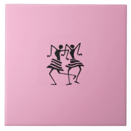 かわいいお祝いダンスピンク タイル