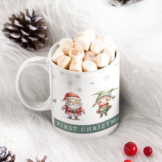 かわいいお祭りキッズの最初のクリスマス コーヒーマグカップ