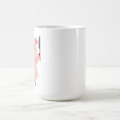 かわいいお腹の空いた豚のステッカー コーヒーマグカップ (中央)