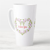 かわいいお花が好きだよ  カフェラテマグ (左アングル)