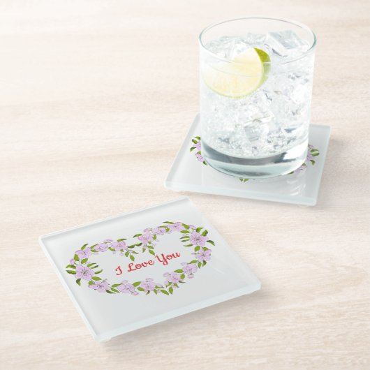 かわいいお花が好きだよ  ガラスコースター (アングル)