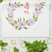 かわいいお花が好きだよ  キッチンタオル (折り畳み)