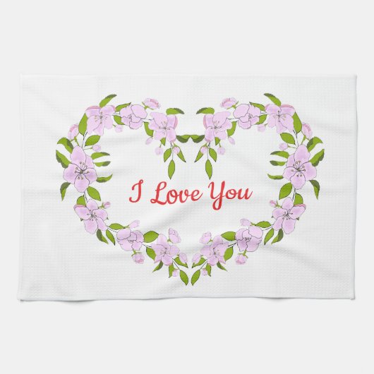 かわいいお花が好きだよ  キッチンタオル (横)