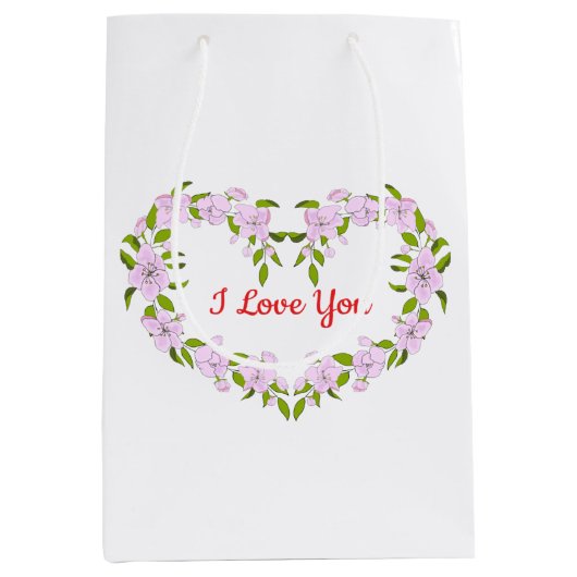 かわいいお花が好きだよ  ミディアムペーパーバッグ (正面)