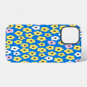 かわいいお花のキャラクター柄。シームレスなパターンです。 iPhoneケース (裏面横)