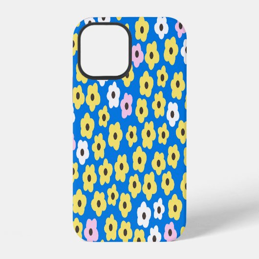 かわいいお花のキャラクター柄。シームレスなパターンです。 iPhoneケース (裏面)