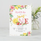 かわいいお花のレモン 誕生日パーティーへの招待状 招待状 (スタンド正面)