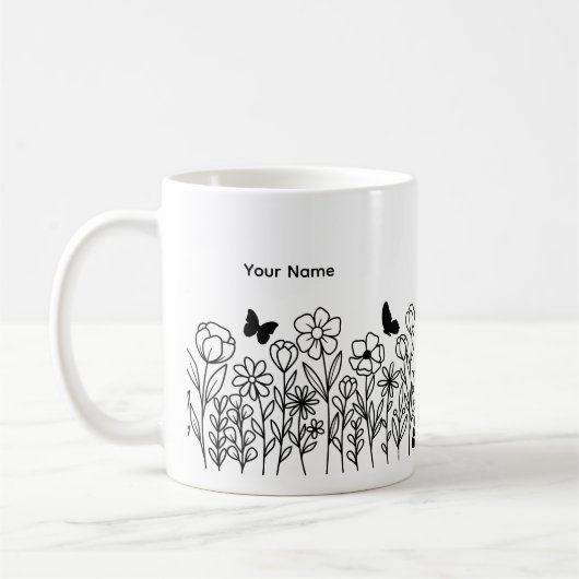 かわいいお花 コーヒーマグカップ (左)