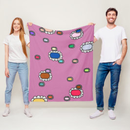 かわいいお花 フリースブランケット