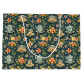 かわいいお茶好きのタイルパーティー ラージペーパーバッグ (裏面)