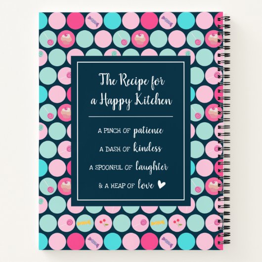 かわいいお菓子の点絵1冊目の料理本 ノートブック (裏面)