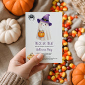 かわいいお菓子をくれなきゃイタズラしちゃうよ! ゴースト ウィムジー キッズ ハロウィンパーティー 招待状