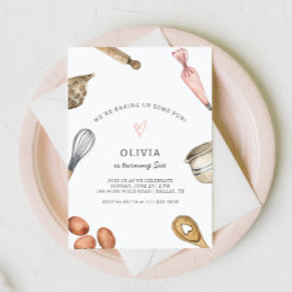 かわいいお菓子作りパーティーの女の子の誕生日招待状 招待状