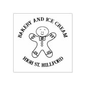 かわいいお菓子屋さんのアイスクリームショップロゴ、カスタマイズ可能 ラバースタンプ (インプリント)