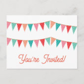 かわいいお誕生日おめでとうのポストカード招待状 ポストカード (正面)