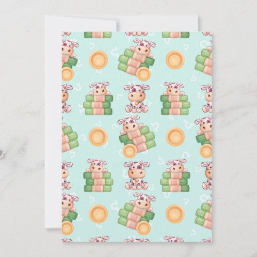 かわいいお金のパーティー招待状 招待状 (裏面)