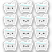 かわいいお風呂のスパバス時間リマインダーブジュープランナー シール (正面)