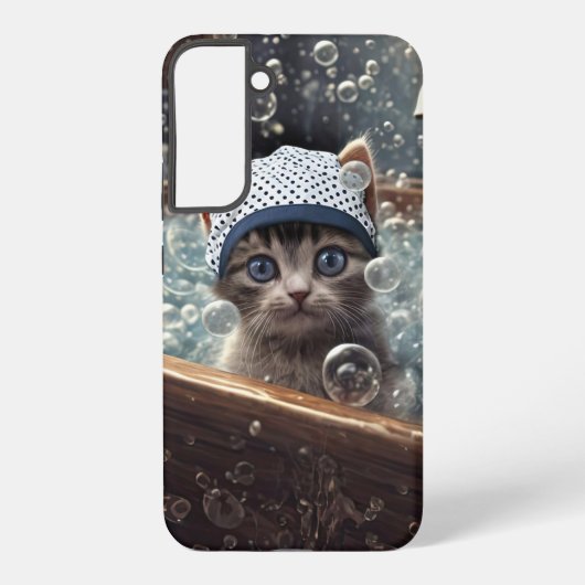 かわいいお風呂の猫のスマホケース SAMSUNG GALAXYケース (裏面)