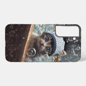 かわいいお風呂の猫のスマホケース SAMSUNG GALAXYケース (裏面横)