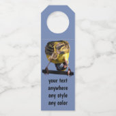 かわいいかいま見ブーイングの小鳥 ボトルネックタグ (正面)