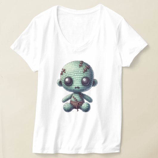 かわいいかかし人形のかぎ針編み Tシャツ (レイダウン)