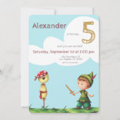 かわいいかかし海賊の冒険子供の誕生日 招待状 (正面)