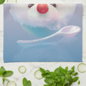 かわいいかき氷の犬 キッチンタオル (折り畳み)