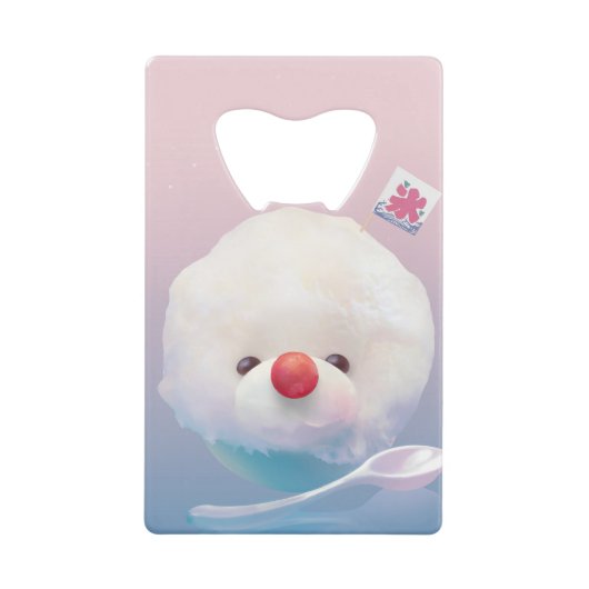 かわいいかき氷の犬 クレジットカード栓抜き (正面)