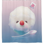 かわいいかき氷の犬 シャワーカーテン (正面)