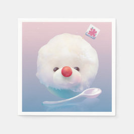 かわいいかき氷の犬 スタンダードカクテルナプキン