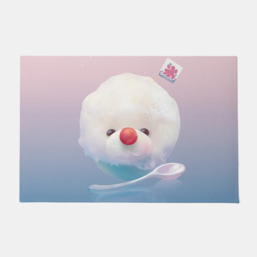 かわいいかき氷の犬 ドアマット (正面)