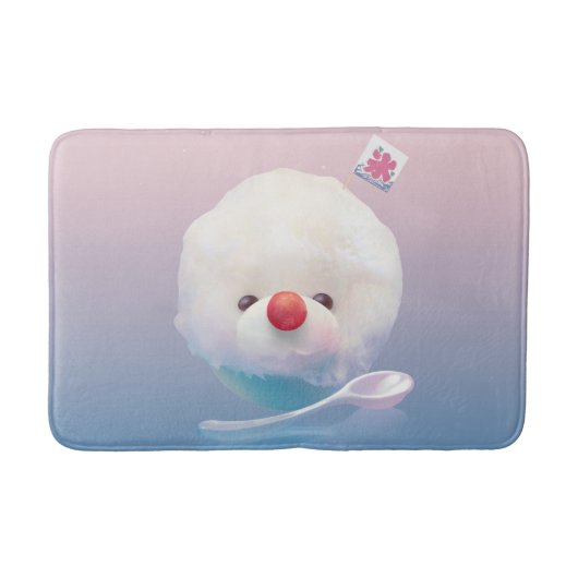 かわいいかき氷の犬 バスマット (正面)