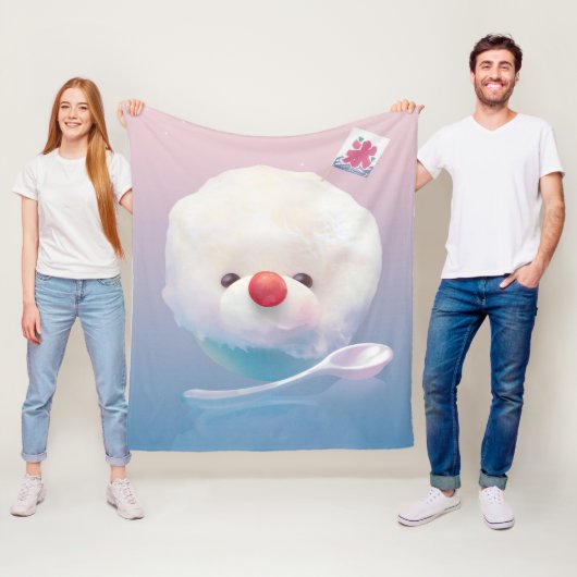 かわいいかき氷の犬 フリースブランケット (インサイチュ)