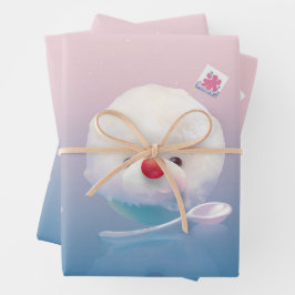 かわいいかき氷の犬 ラッピングペーパーシート