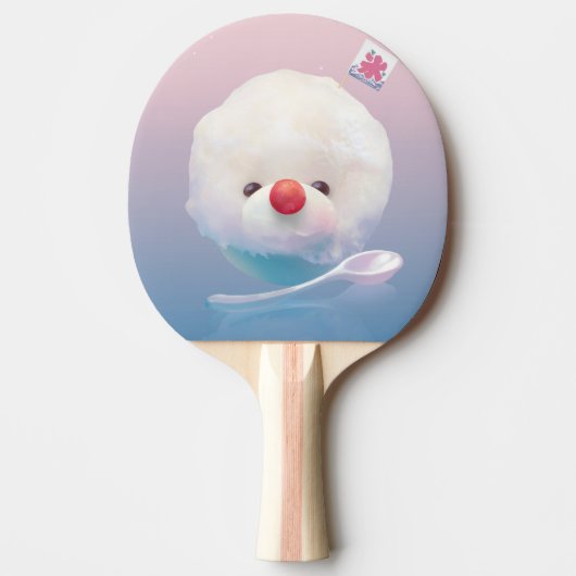 かわいいかき氷の犬 卓球ラケット (正面)