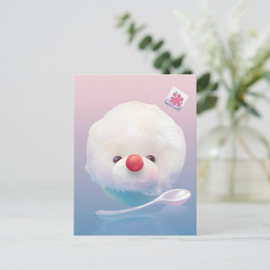 かわいいかき氷の犬 案内ポストカード (スタンド正面)