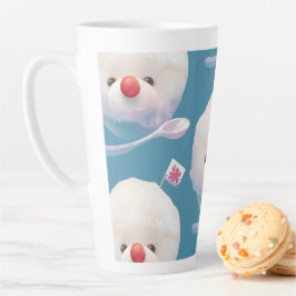 かわいいかき氷犬のパターン カフェラテマグ