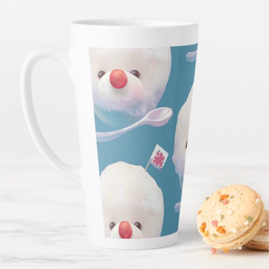 かわいいかき氷犬のパターン カフェラテマグ (インサイチュ)