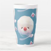 かわいいかき氷犬のパターン カフェラテマグ (正面)