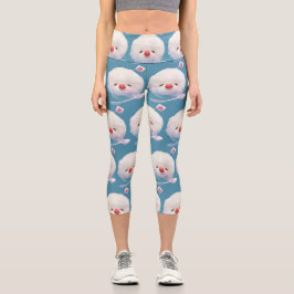 かわいいかき氷犬のパターン カプリレギンス