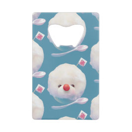 かわいいかき氷犬のパターン クレジットカード栓抜き