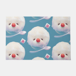 かわいいかき氷犬のパターン ドアマット