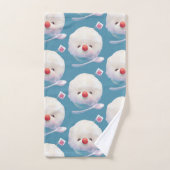 かわいいかき氷犬のパターン バスタオルセット (ハンドタオル)