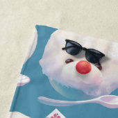 かわいいかき氷犬のパターン ビーチタオル (インサイチュ)