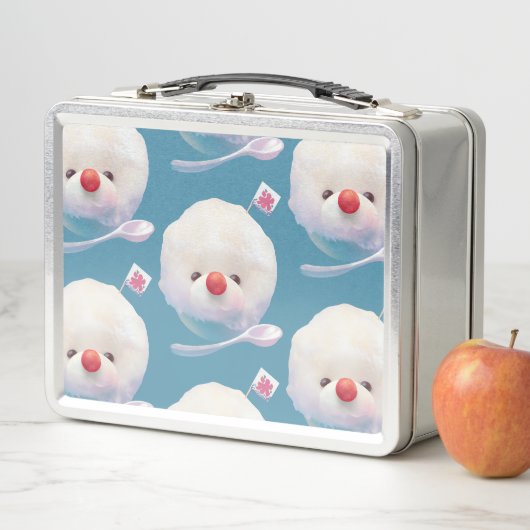 かわいいかき氷犬のパターン メタルランチボックス (インサイチュ)